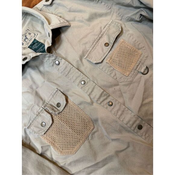 womens L Vintage RALPH LAUREN Safari Field Shirt Khaki Utility Pockets fishing‎ - Picture 4 of 6